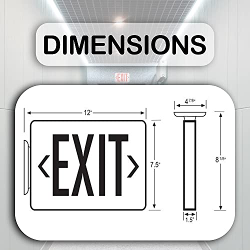 Ciata Red Led Emergency Exit Lights with Battery Backup - Emergency Fire Exit Sign, Light up Exit Sign, Lighted Exit Sign, Exit Signs for Business, Neon Exit Sign, Exit Sign Battery Powered - 12 Pack