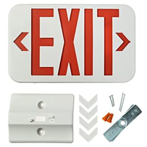 Ciata Red Led Emergency Exit Lights with Battery Backup - Emergency Fire Exit Sign, Light up Exit Sign, Lighted Exit Sign, Exit Signs for Business, Neon Exit Sign, Exit Sign Battery Powered - 12 Pack