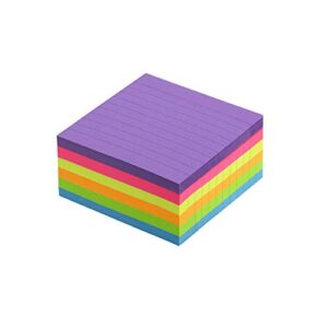 Early Buy Lined Sticky Notes with Lines 4x4 Self-Stick Notes 6 Bright Color 6 Pads, 70 Sheets/Pad