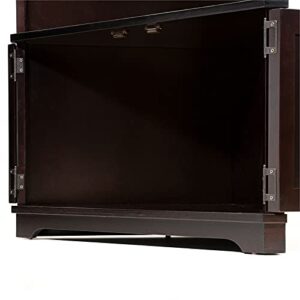 Furniture of America Cassidy Wood Multi-Storage Corner Bookshelf in Espresso