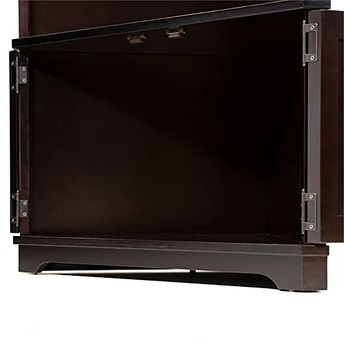 Furniture of America Cassidy Wood Multi-Storage Corner Bookshelf in Espresso