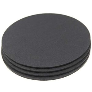 revtime 10" heavy duty round rubber trivet for rubber cork mat, pot holders, stylish, way to set any plant pot, kettle, anti-shock mat for fish bowl. spoon rest (pack of 4) black