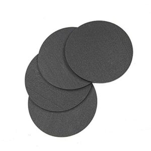 RevTime 10" Heavy Duty Round Rubber Trivet for Rubber Cork Mat, Pot Holders, Stylish, Way to Set Any Plant Pot, Kettle, Anti-Shock mat for Fish Bowl. Spoon Rest (Pack of 4) Black