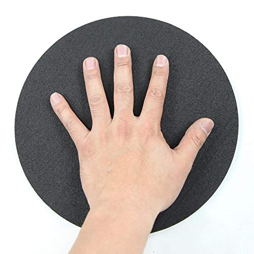 RevTime 10" Heavy Duty Round Rubber Trivet for Rubber Cork Mat, Pot Holders, Stylish, Way to Set Any Plant Pot, Kettle, Anti-Shock mat for Fish Bowl. Spoon Rest (Pack of 4) Black