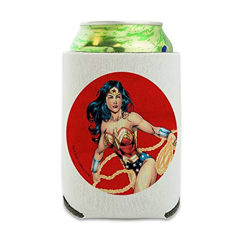 Wonder Woman Character Can Cooler - Drink Sleeve Hugger Collapsible Insulator - Beverage Insulated Holder