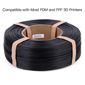 Inland 1.75mm PLA PRO (PLA+) 3D Printer Filament Refill, 1KG (2.2lbs) Spooless Filament, Dimensional Accuracy +/- 0.03mm, Black Refill for Inland Reusable Spools