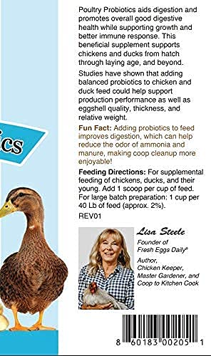 FRESH EGGS DAILY Poultry Probiotics Feed Supplement Vitamins for Backyard Chickens and Ducks 6LB