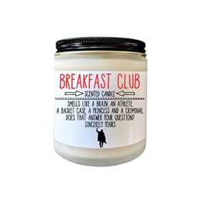 the breakfast club gift scented candle a brain, an athlete, a basket case, a princess and a criminal 80s movies cult classic holiday gift