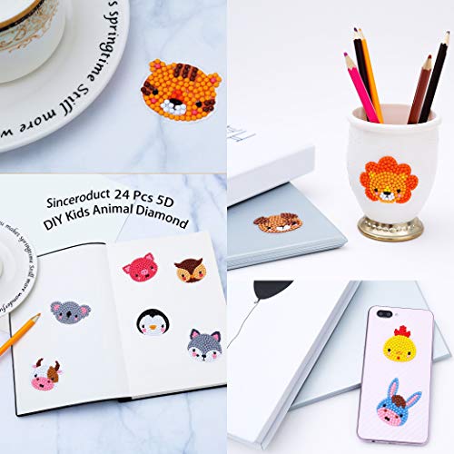 sinceroduct 5D DIY Kids Animal Diamond Painting Stickers Beginner Diamond Painting Kits, Digital Diamond Paint