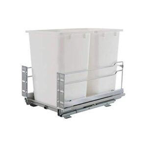 rok kitchen cabinet smooth soft close double 36 qt. heavy duty waste recycle bin trash can pull out organizer container