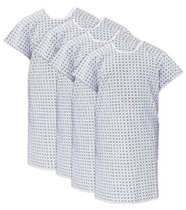 ruvanti 4 pack hospital gowns for women/men - medical patient gowns for elderly women - plus size gowns for home care - labor and delivery/nursing - comfortably fits sizes up to 2xl