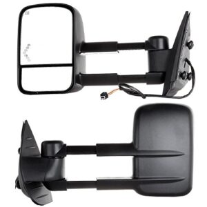 feiparts tow mirrors fit for 2007-2014 for chevy for gmc 2007 for gmc sierra 1500/2500 hd/3500 hd (fit 07 new body style only) towing mirrors with left right power black heated lens with led light