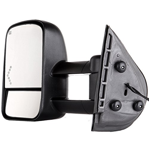 FEIPARTS Tow Mirrors Fit for 2007-2014 for Chevy for GMC 2007 for GMC Sierra 1500/2500 HD/3500 HD (Fit 07 New Body Style Only) Towing Mirrors with Left Right Power Black Heated Lens with LED Light