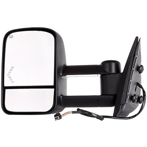 FEIPARTS Tow Mirrors Fit for 2007-2014 for Chevy for GMC 2007 for GMC Sierra 1500/2500 HD/3500 HD (Fit 07 New Body Style Only) Towing Mirrors with Left Right Power Black Heated Lens with LED Light