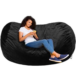 amazon basics memory foam filled bean bag with microfiber cover, lounger-6', black, solid