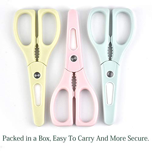 Ceramic Scissors,Healthy Baby Food Scissors with Cover Portable Shears (Pink)