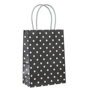 adido eva 25 pcs gift bags mini black paper bags with handles for party supplies (6 x 4.3 x 2.3 in)