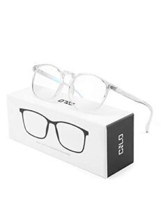cnlo blue light blocking glasses,computer glasses,gaming glasses,tv glasses，for uv protection, anti eyestrain,lightweight frame eyewear,men/women (crystal)