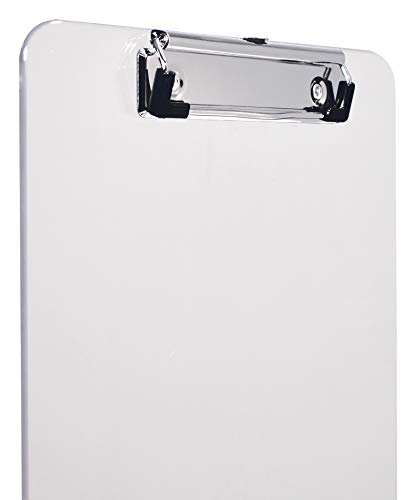Clear Plastic Clipboards, 12 Pack, Durable, 12.5 x 9 Inch, Low Profile Clip, by Better Office Products, Translucent Clear, Set of 12