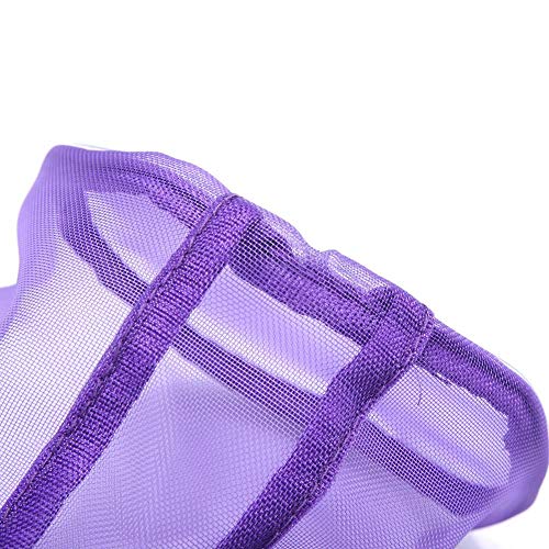 Mesh Bag Yarn Knitting Bags Holder Storage Organizer with High Capacity for Crochet Hooks Knitting Needles Project Supplies(L-Purple)