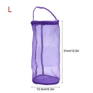 Mesh Bag Yarn Knitting Bags Holder Storage Organizer with High Capacity for Crochet Hooks Knitting Needles Project Supplies(L-Purple)