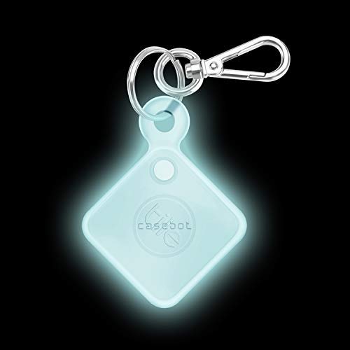 Fintie Silicone Case with Carabiner Keychain for Tile Mate (2020 & 2018), Anti-Scratch Lightweight Soft Protective Sleeve Skin Cover, Blue- Glow in The Dark