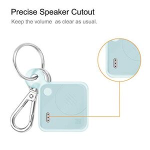 Fintie Silicone Case with Carabiner Keychain for Tile Mate (2020 & 2018), Anti-Scratch Lightweight Soft Protective Sleeve Skin Cover, Blue- Glow in The Dark