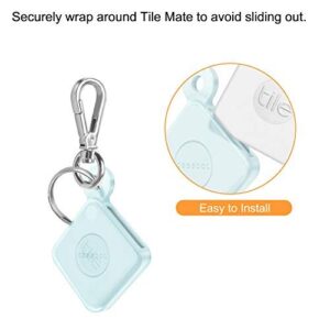 Fintie Silicone Case with Carabiner Keychain for Tile Mate (2020 & 2018), Anti-Scratch Lightweight Soft Protective Sleeve Skin Cover, Blue- Glow in The Dark