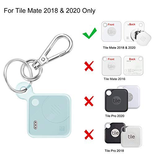 Fintie Silicone Case with Carabiner Keychain for Tile Mate (2020 & 2018), Anti-Scratch Lightweight Soft Protective Sleeve Skin Cover, Blue- Glow in The Dark