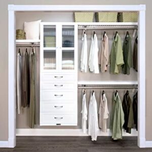 John Louis Home 12in. Deep Woodcrest White Premier Organizer with 5 Drawers (6 and 8in.) and Doors
