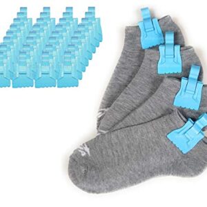 The Amazing Sock Clip Sock Holder, 32 Clips, Baby Blue, Made in U.S.A.