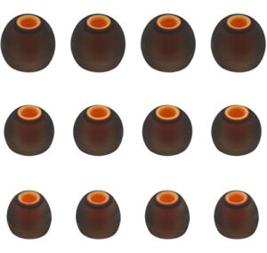 alxcd ear tips for lifestyle tune 110bt in-ear headphones, 6 pairs s m l sizes replacement silicone earbud tips, fit for 110bt，black/orange