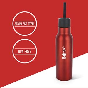 Bialetti - Stainless-steel Water Bottle 25oz: Double-Layered Vacuum Insulated, Keeps Drink Cold for 24 Hours and Hot for 12 Hours, Red