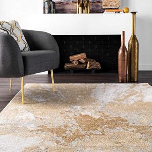 nuLOOM Cyn Abstract Runner Rug, 2' 8" x 8', Gold