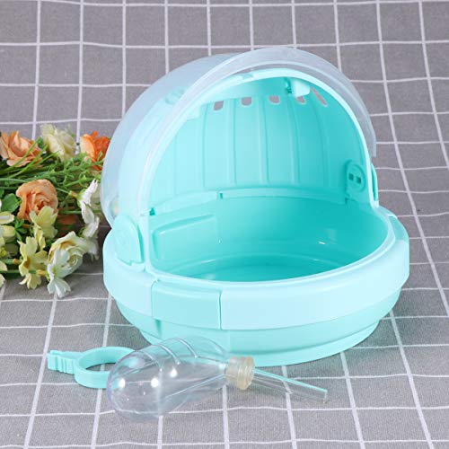 POPETPOP Portable Hamster Cage-Transparent Plastic Small Animal Carrier Fully-Equipped Accessories for Syrian Hamster Gerbil Rat Mouse Squirrel Rodent Travel Carrier-Green