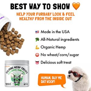 LEGITPET Calming Hemp Treats for Dogs - Made in USA with Organic Hemp - Natural Separation Aid - Helps with Barking, Chewing, Thunder, Fireworks, Aggressive Behavior