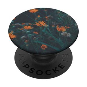 nature vintage orange flowers popsockets swappable popgrip