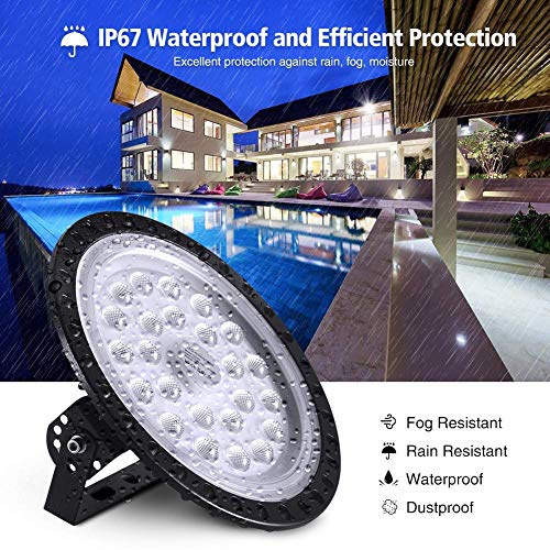 100W UFO LED High Bay Light,13000 Lumen Factory Warehouse Industrial Lighting,IP67 LED Commercial Bay Lights- High Bay Lighting for Garage Factory Gymnasium Basement Parking,LED Shop Lights