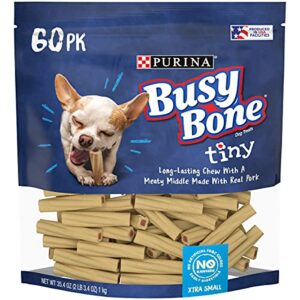 busy purina made in usa facilities toy breed dog bones, tiny - 60 ct. pouch