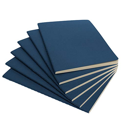 Simply Genius A5 Notebooks for Work, Travel, Business, School & More - College Ruled Notebook - Softcover Journals for Women & Men - Lined Note Books with 92 pages, 5.5" x 8.3" (Navy, 6 pack)