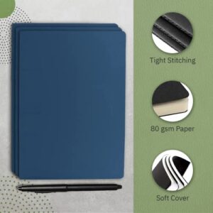 Simply Genius A5 Notebooks for Work, Travel, Business, School & More - College Ruled Notebook - Softcover Journals for Women & Men - Lined Note Books with 92 pages, 5.5" x 8.3" (Navy, 6 pack)