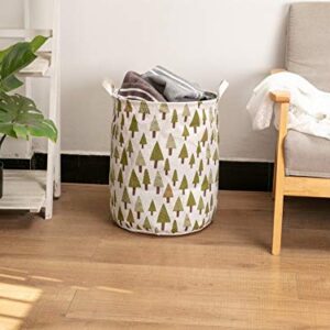 HeyToo 17.7in Drawstring Waterproof Foldable Laundry Hamper,Dirty Clothes Laundry Basket,Handle Linen Bin Storage Organizer for Toy Collection Tree