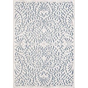 My Texas House by Orian Bluebonnets Area Rug, 5'2" x 7'6", Natural Blue