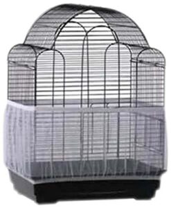 4 colors bird cage skirt, large size ventilated soft nylon bird cage cover shell seed catcher for pet products 52-98.4inch circumference mesh pet bird cage prevent seeds from falling (white)