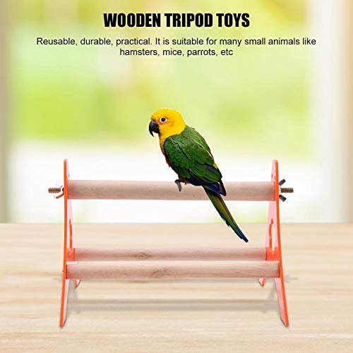 Sheens Bird Triangle Perch Wooden Training Interactive Stand Triangle Ladder Acrylic Pet Toys for Small Birds Parrot Parakeet Cockatiel Cockatoo Conure Lovebird