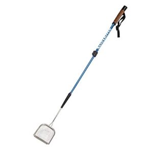 sand dipper square cat scoop - stainless steel long adjustable handle cat litter scoop, 29" to 41" reach (mid-adjustable)