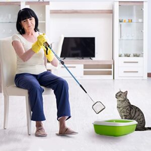 Sand Dipper Square Cat Scoop - Stainless Steel Long Adjustable Handle Cat Litter Scoop, 29" to 41" Reach (Mid-Adjustable)