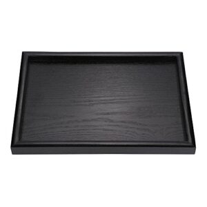 Black Rectangle Tea Tray, Solid Wood Tea Coffee Snack Food Meals Serving Tray Plate Restaurant Trays Optional Type(30*20*2cm)