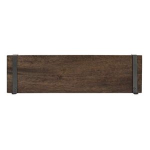 Spectrum Diversified Vintage Living Mount 5-Hook Wood Coat Rack for Entry Ways and Mud Rooms, Durable Wall Shelf, Industrial Gray