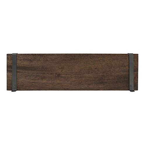 Spectrum Diversified Vintage Living Mount 5-Hook Wood Coat Rack for Entry Ways and Mud Rooms, Durable Wall Shelf, Industrial Gray